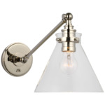 Parkington Library Wall Light - Polished Nickel / Clear Glass