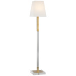 Reagan Floor Lamp - Antique-Burnished Brass / Linen