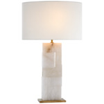 Ashlar Tall Table Lamp - Hand-Rubbed Antique Brass / Alabaster