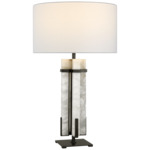 Malik Table Lamp - Bronze / Alabaster / Linen