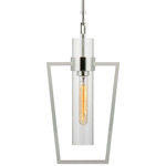 Presidio Caged Pendant - Polished Nickel / Clear