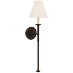 Piaf Torch Wall Sconce - Aged Iron / White Linen