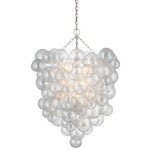 Talia Entry Chandelier - Burnished Silver Leaf / Clear