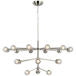 Alloway Chandelier - Polished Nickel / Clear