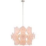 Leighton Chandelier - Polished Nickel / Blush Tinted