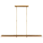 Precision Linear Chandelier - Antique-Burnished Brass / White