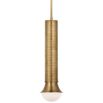 Precision Elongated Pendant - Antique-Burnished Brass / White