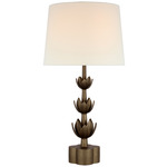 Alberto Triple Table Lamp - Antique Bronze Leaf / Linen