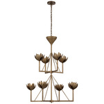 Alberto Two Tier Chandelier - Antique Bronze Leaf