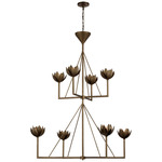 Alberto Two Tier Chandelier - Antique Bronze Leaf