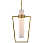 Presidio Caged Pendant - Hand-Rubbed Antique Brass / White