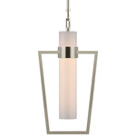 Presidio Caged Pendant - Polished Nickel / White