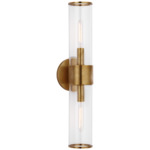 Liaison Medium Wall Sconce - Antique-Burnished Brass / Clear