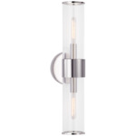 Liaison Medium Wall Sconce - Polished Nickel / Clear