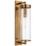 Liaison Large Outdoor Wall Sconce - Antique-Burnished Brass / Clear