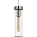 Liaison Pendant - Polished Nickel / Clear