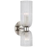 Asalea Bathroom Vanity Light - Polished Nickel / Clear