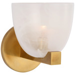 Carola Wall Sconce - Hand Rubbed Antique Brass / White Strie