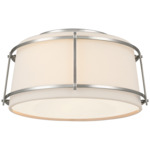 Callaway Ceiling Flush Light - Polished Nickel / Linen