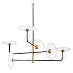 Calvino Arched Chandelier - Aged Iron / Hand-Rubbed Antique Brass / Clear