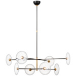 Calvino Radial Chandelier - Aged Iron / Hand-Rubbed Antique Brass / Clear