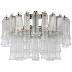 Lorelei Semi Flush Ceiling Light - Polished Nickel / Clear