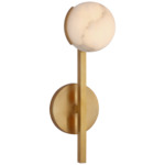 Pedra Petite Tail Wall Sconce - Antique-Burnished Brass / Alabaster