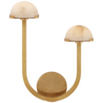 Pedra Asymmetrical Wall Sconce - Antique-Burnished Brass / Alabaster