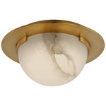 Melange Disc Solitaire Ceiling Light - Antique-Burnished Brass / Alabaster