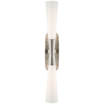 Utopia Tall Bathroom Vanity Light - Polished Nickel / White