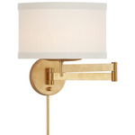 Walker Swing Arm Wall Sconce - Gild / Cream Linen