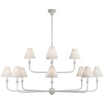 Piaf Two Tiered Chandelier - Plaster White / White Linen
