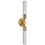 Casoria Bathroom Vanity Light - Hand-Rubbed Antique Brass / Clear