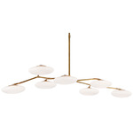 Brindille Articulating Chandelier - Soft Brass / White