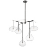 Lomme XL Chandelier - Gun Metal / Clear