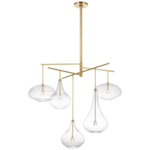 Lomme XL Chandelier - Soft Brass / Clear