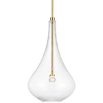 Lomme Pendant - Soft Brass / Clear