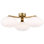 Marisol Semi Flush Ceiling Light - Soft Brass / White