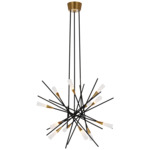 Stellar Chandelier - Matte Black / Antique Brass