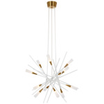 Stellar Chandelier - Matte White / Antique Brass