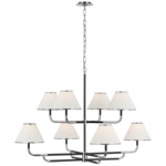 Rigby Grande Chandelier - Polished Nickel / Ebony / Linen