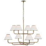 Rigby Grande Chandelier - Soft Brass / Natural Oak / Linen