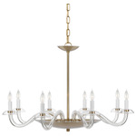 Brigitte Chandelier - Hand Rubbed Antique Brass / Clear