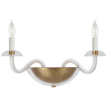 Brigitte Double Wall Sconce - Hand-Rubbed Antique Brass / Clear