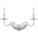 Brigitte Double Wall Sconce - Polished Nickel / Clear