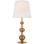 Comtesse Triple Table Lamp - Hand-Rubbed Antique Brass / Linen