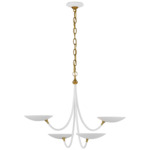 Keira Chandelier - Matte White / Hand-Rubbed Antique Brass