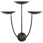 Keira Large Triple Wall Sconce - Bronze / Hand-Rubbed Antique Brass