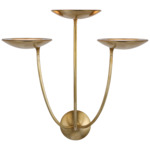 Keira Large Triple Wall Sconce - Hand-Rubbed Antique Brass