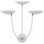 Keira Large Triple Wall Sconce - Matte White / Hand-Rubbed Antique Brass